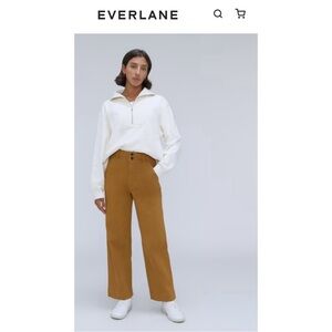 Everlane Organic Wide-Leg Pant in Tapenade
